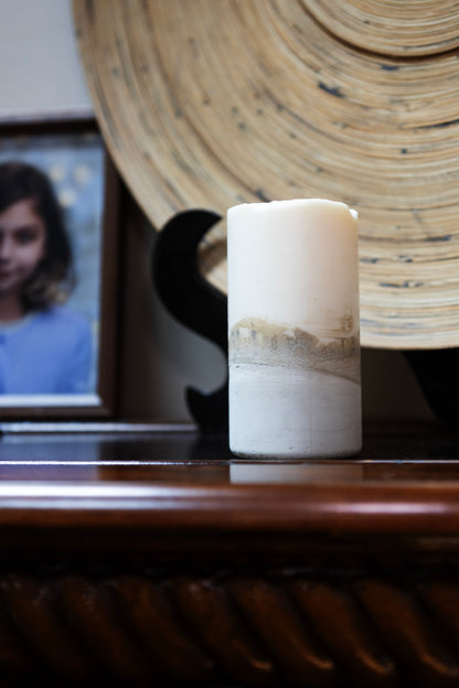 #30 Pillar candle with Concrete base